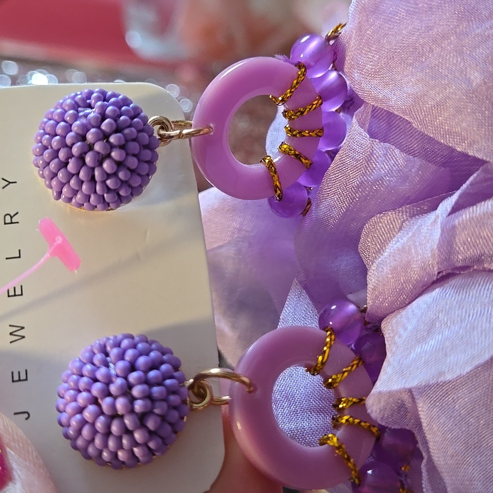 Private Label Lavender Petals Statement Earrings - image 6